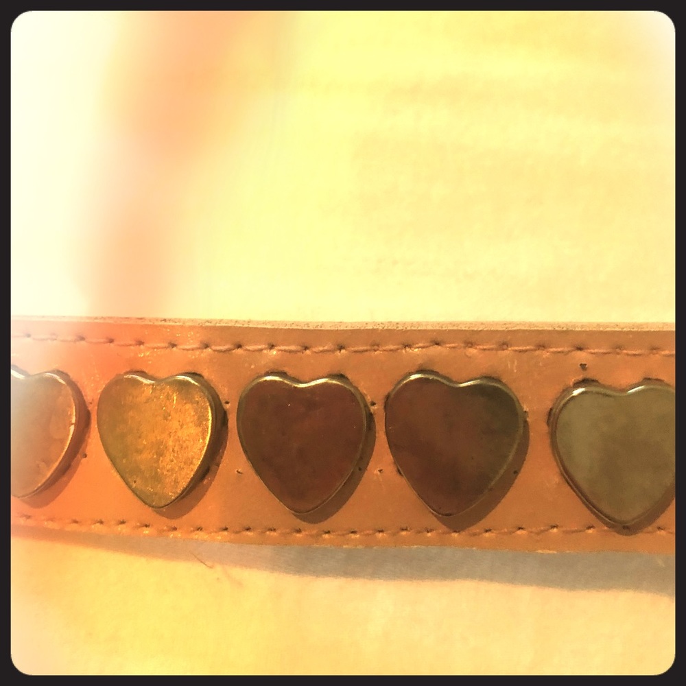 Light pink heart studded belt xsmall